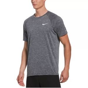 NEW Nike Swim Men's Dri Fit Heather Grey Hydroguard Tee T-Shirt